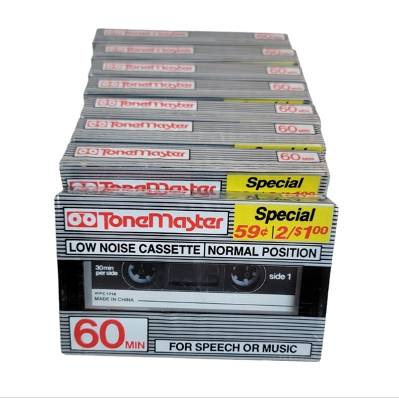 ToneMaster Low Noise Cassette Normal Position Blank Media Cassette 60 Min (8) - Picture 2 of 5